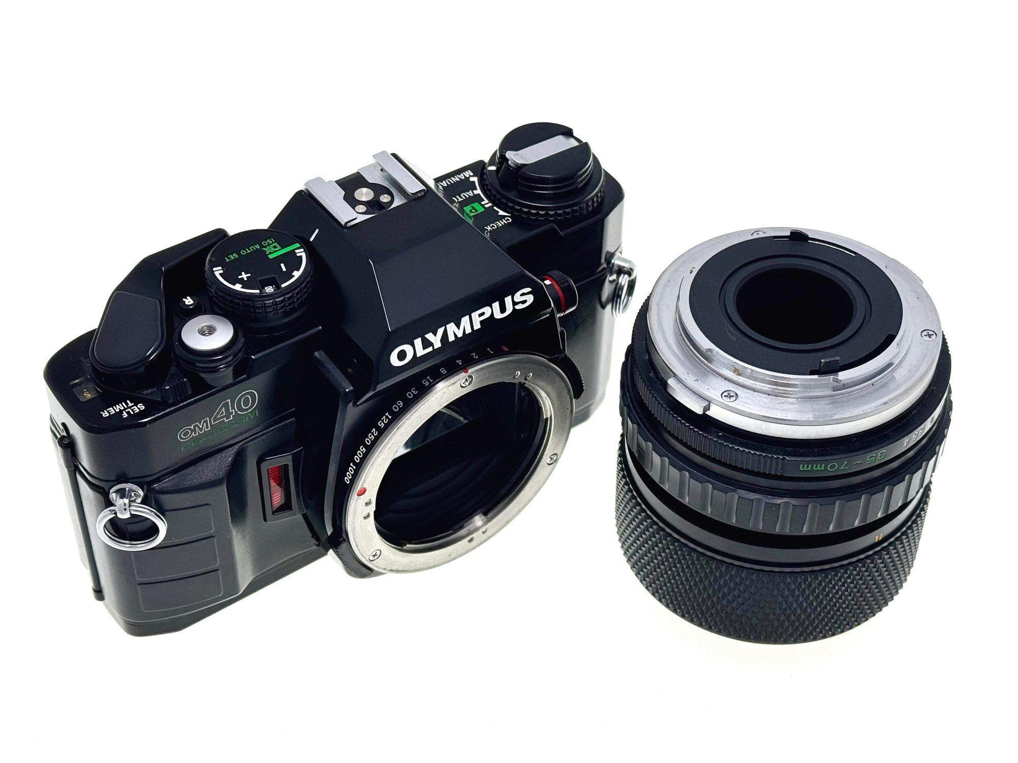 Vintage Olympus OM40 Program and Zuiko 35-70mm F4 zoom kit (Exc)