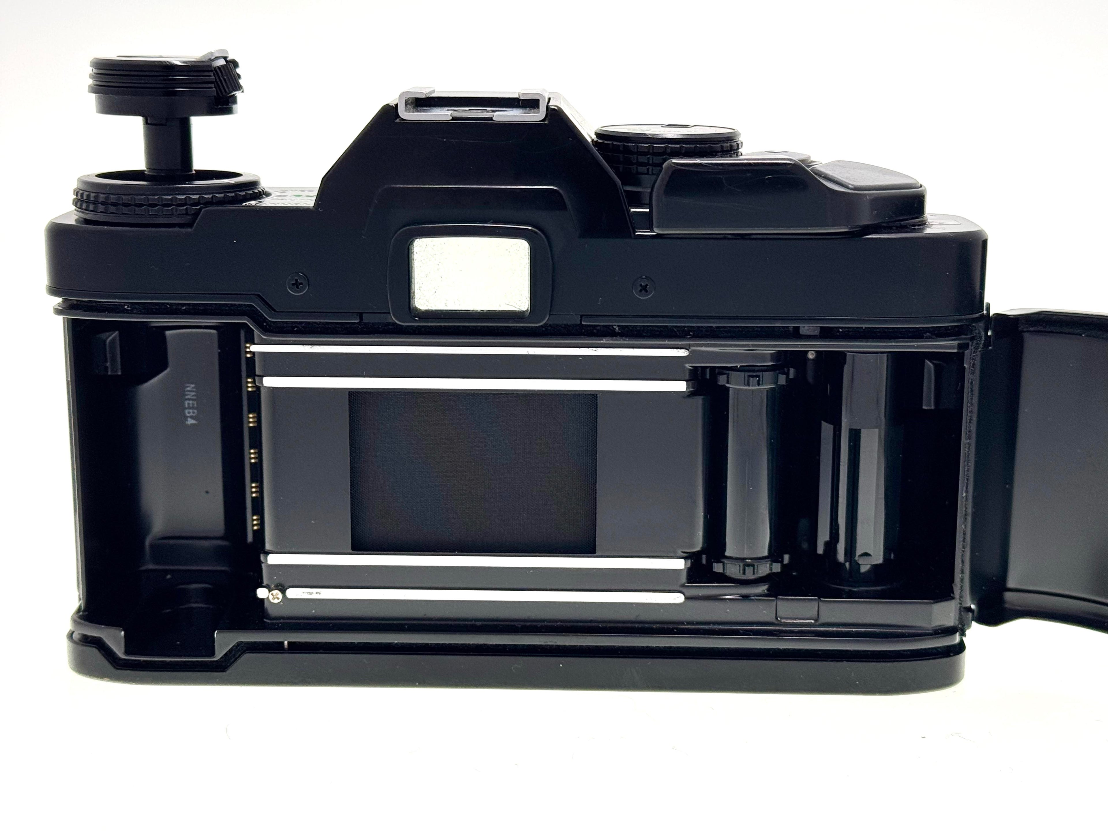 Film chamber of an Olympus OM40 Program SLR film camera