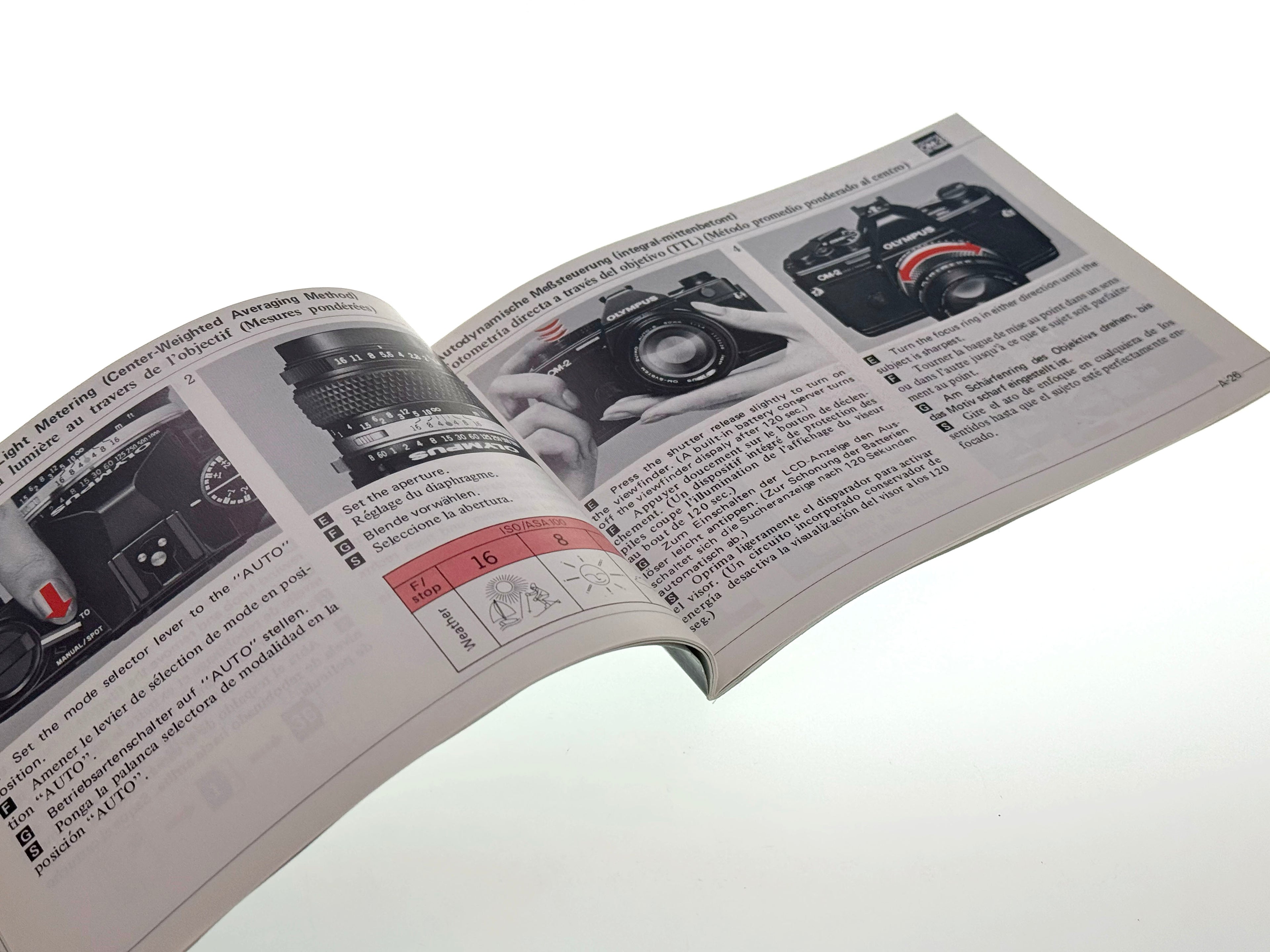 Vintage Olympus OM-2 Spot Program Original Instruction Manuals Part A and Part B (Gd)