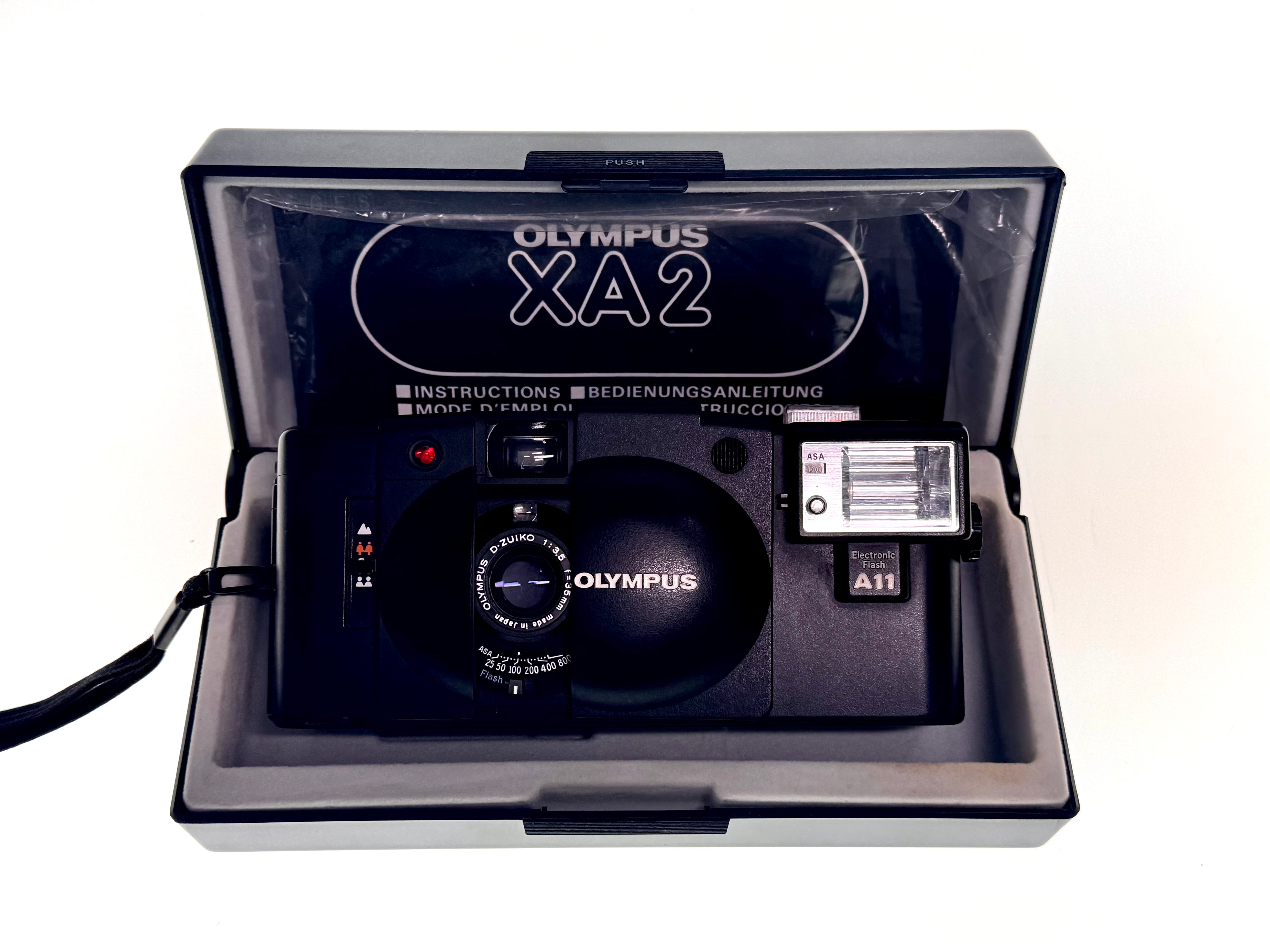 Vintage Olympus XA2 Kit with A11 Flash in stunning condition (Exc)