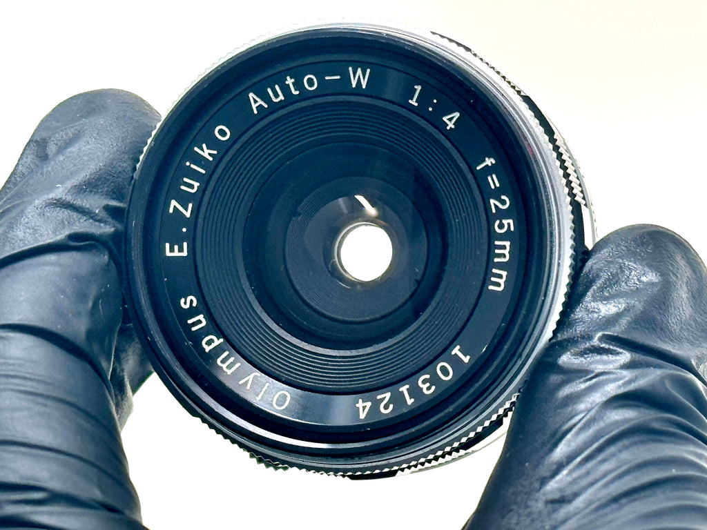 Vintage Chrome Olympus Pen FT Half-Frame Film Camera (Exc) with Zuiko 25mm F4 Lens (Exc)