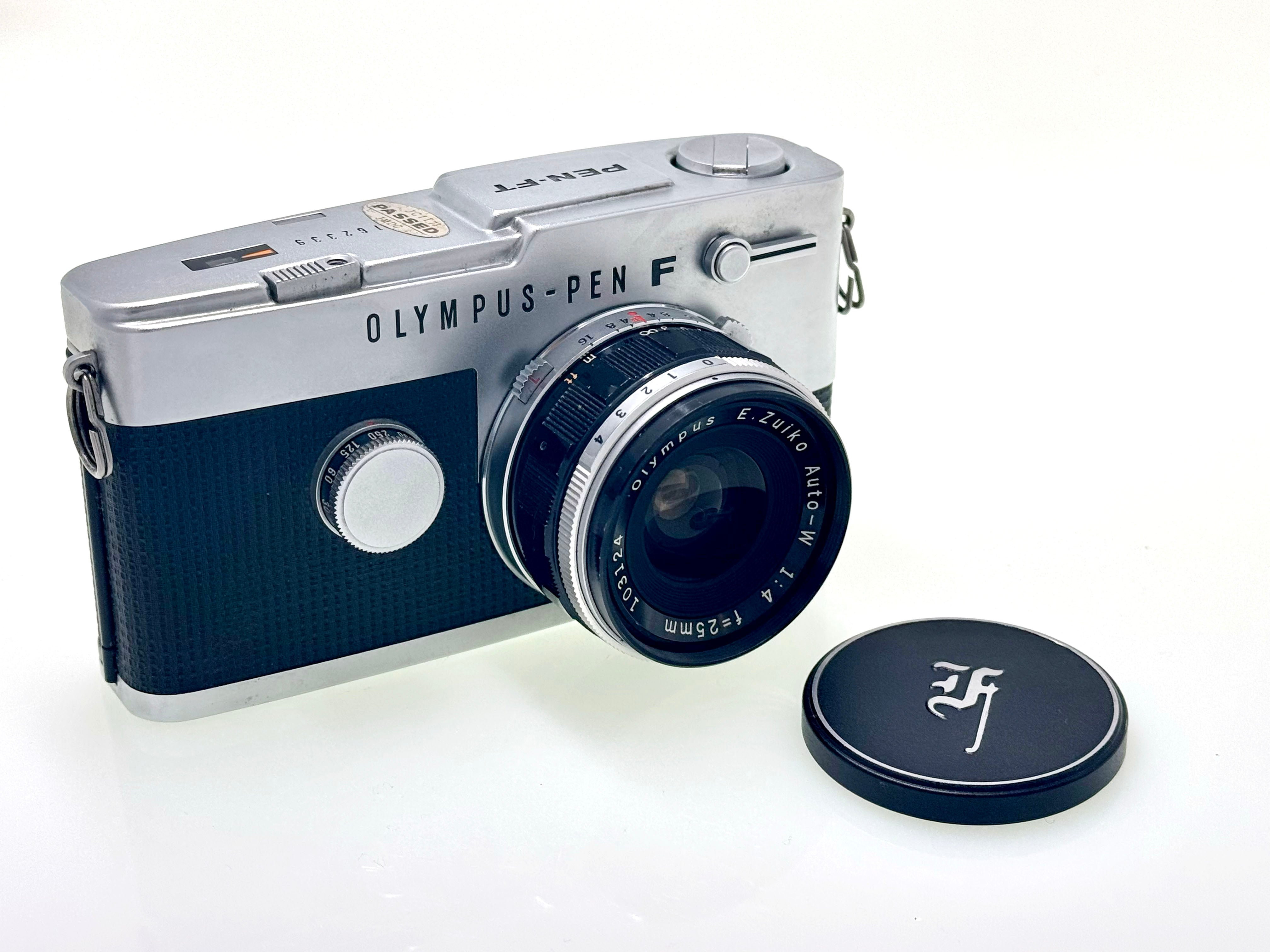 Vintage Chrome Olympus Pen FT Half-Frame Film Camera (Exc) with