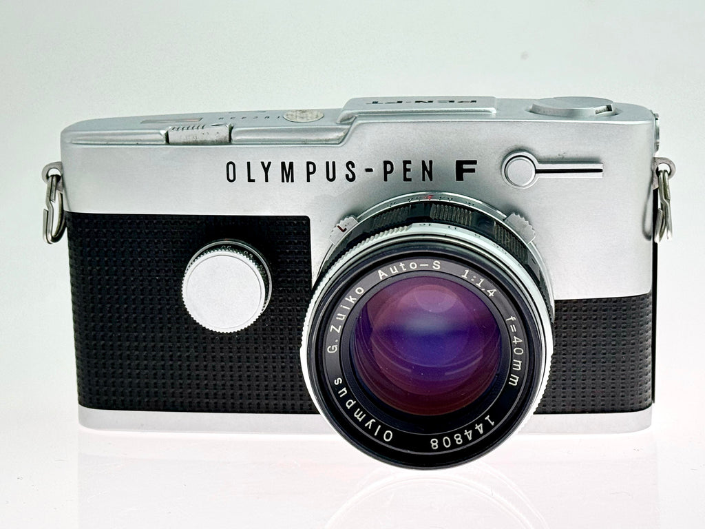 Vintage Chrome Olympus Pen FT Half-Frame Film Camera (Exc) with G.Zuiko 40mm F1.4 Lens (Exc)