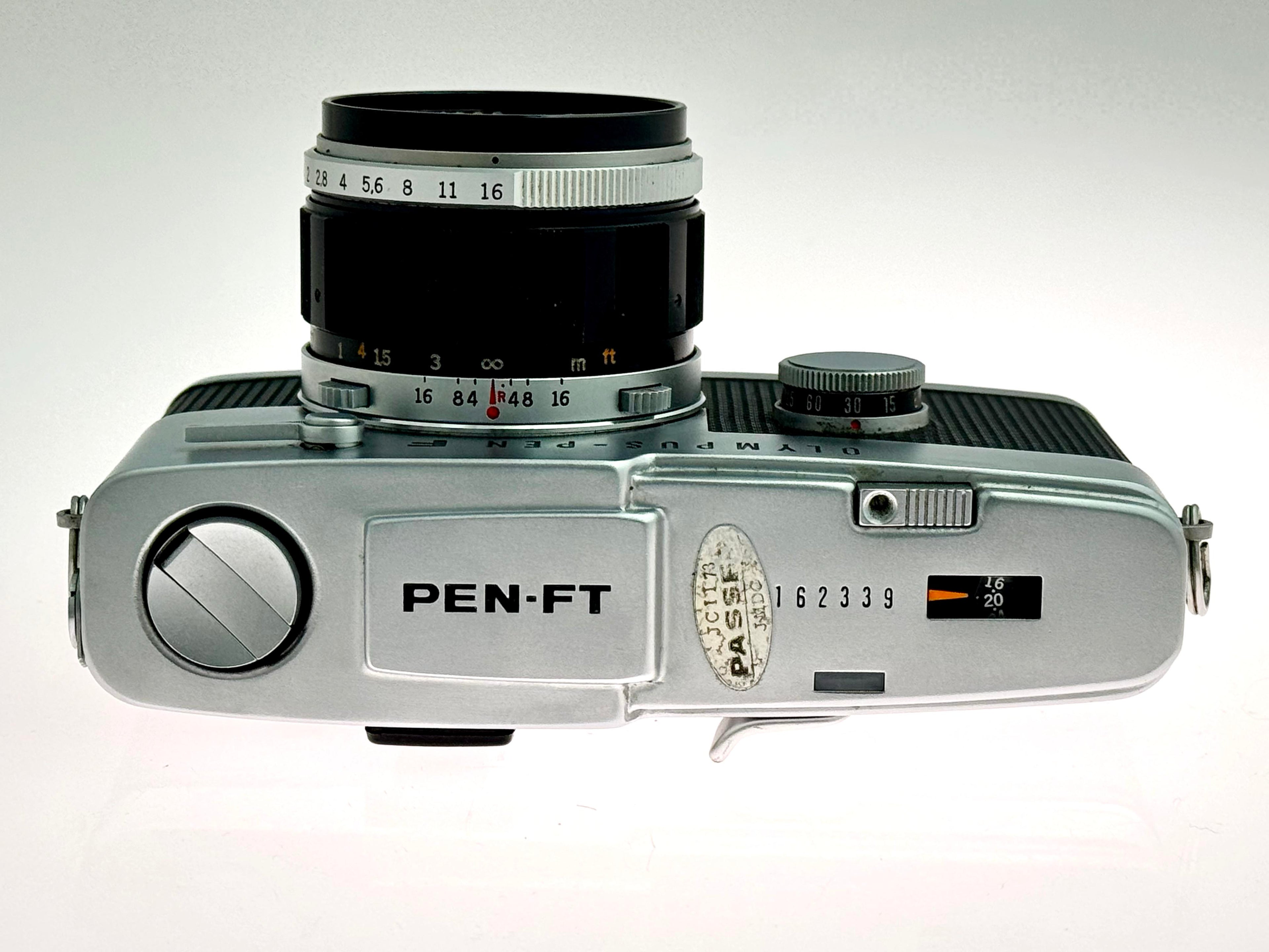 Vintage Chrome Olympus Pen FT Half-Frame Film Camera (Exc) with G.Zuiko 40mm F1.4 Lens (Exc)
