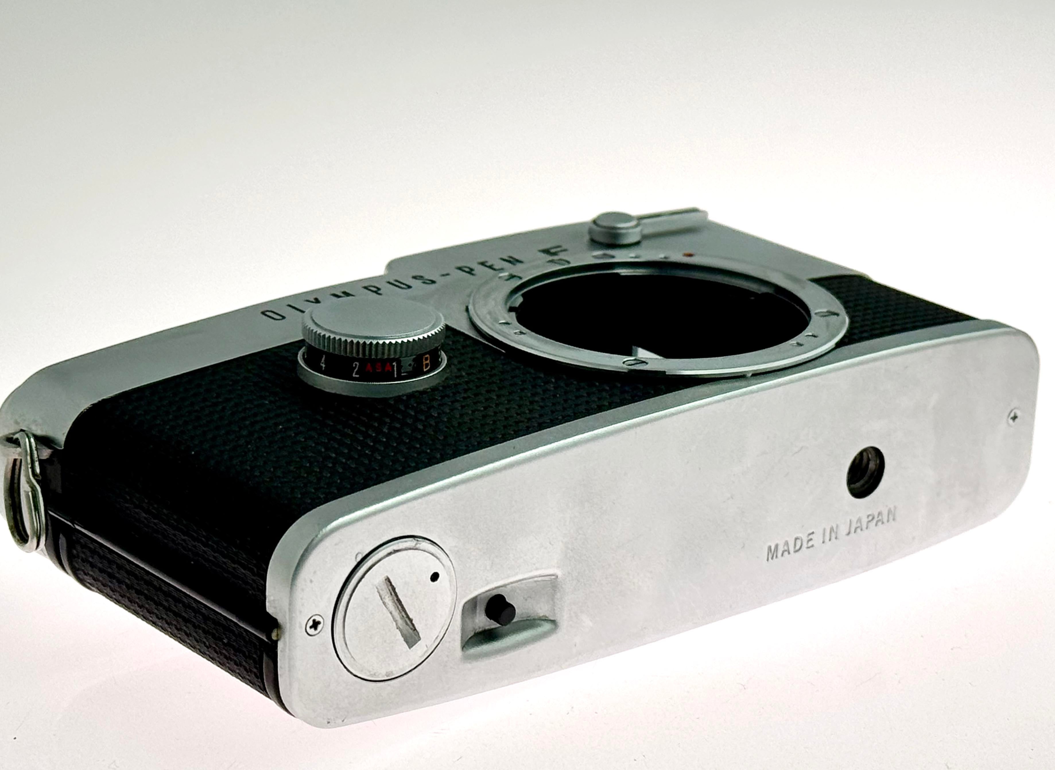 Vintage Chrome Olympus Pen FT Half-Frame Film Camera (Exc) with G.Zuiko 40mm F1.4 Lens (Exc)